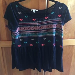 american eagle tribal print peplum top